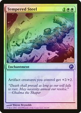 Tempered Steel FOIL Scars of Mirrodin HEAVILY PLD White Rare MAGIC CARD ABUGames