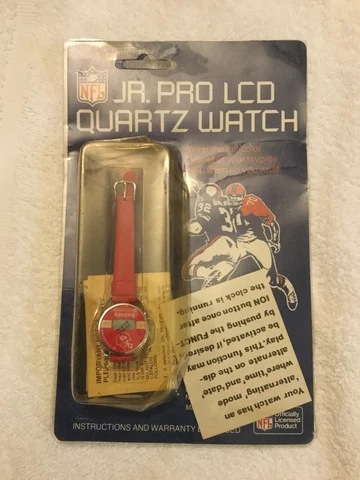 Vintage Jr Pro LCD Quartz Watch Kansas City Chiefs NFL Football Junior Cover