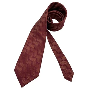 STRELLSON XL Burgundy/Gold Geometric Silk LUXURY Tie ITALY - Picture 1 of 5