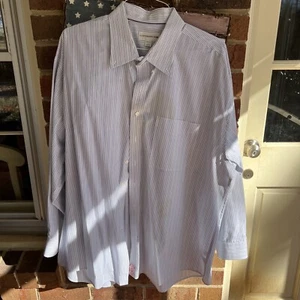 Cutter & Buck Mens Stretch Oxford Striped Big & Tall Button Down Shirt 2xb 2tg - Picture 1 of 2
