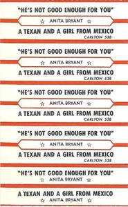Five Jukebox Title Strips - Anita Bryant: "A Texan And A Girl From Mexico" - '61 - Bild 1 von 1