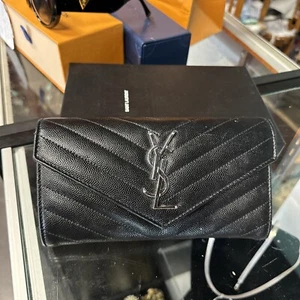YSL Saint Laurent Cassadre Matelassé Monogram Flap Wallet - Picture 1 of 9