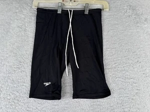 Speedo Shorts Boys 12 Black Jammer Nylona Spandex Blend Drawstring Swim - Picture 1 of 14
