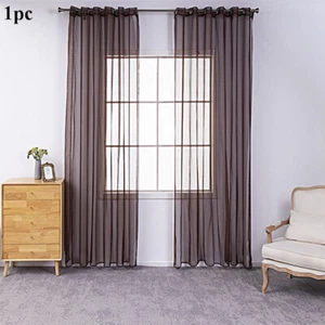 Tulle Curtains Living Room Decoration Sheer Voile Window Curtains 10 Colo↔ - Picture 1 of 21