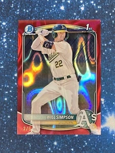Will Simpson Red Lava /5! 2025 Bowman Baseball 1st Bowman Very Rare SP! - Bild 1 von 3