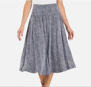 Hilary Radley Blue & White Polka Dot Mid Length Skirt Women's Size Large NWT - Picture 1 of 11