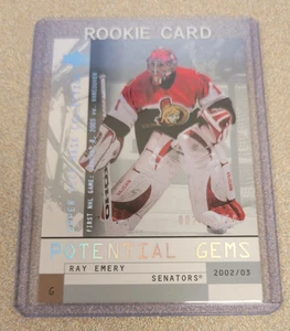 RAY EMERY 2002-03 MAZZO SUPERIORE MASCHERA HOCKEY POTENZIALE GEMME ROOKIE CARD SP/1750 #153 - Foto 1 di 2
