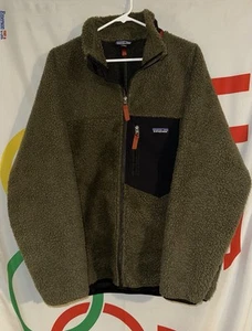 Patagonia Retro X Deep Pile Fleece Full Zip Jacket Mens XL Green - Picture 1 of 8