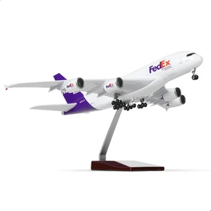 Modelo de avión extra grande FedEx Express Airbus A380 juguete regalo - escala 1/160 - Imagen 1 de 3