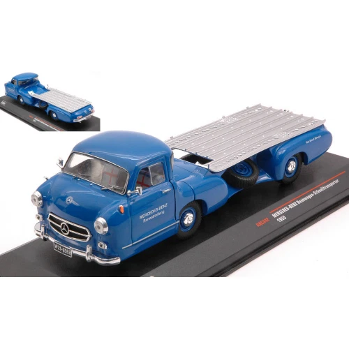 MERCEDES RENNTRANSPORTER 1955 BLAUES WUNDER 1:43 Ixo Model Camion Modellino Nuov - Immagine 1 di 3