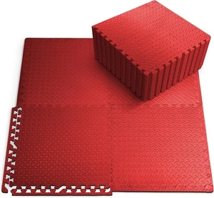 36 Gym YOGA Floor Nonslip Mats red, Interlocking, EVA Foam Exercise Floor - Picture 1 of 7