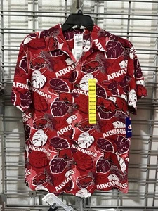 Champion Arkansas Razorbacks Button Up Hawaii Hemd Rot All Over Print - Bild 1 von 8