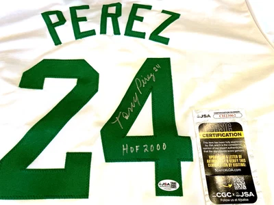 Tony Perez (HOF 2000) rare Signed St. Patrick’s Day Reds Jersey -JSA - Image 1 of 4