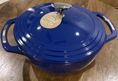 Genuine LODGE USA Enamel Cast Iron Dutch Oven US Made - Smooth Sailing 6 QT NWT - Image 1 of 4