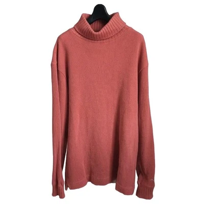 Top tejido gofre cuello tortuga Nigel Cabourn 54 XXL algodón rojo coral envío gratuito Foto 1 de 4