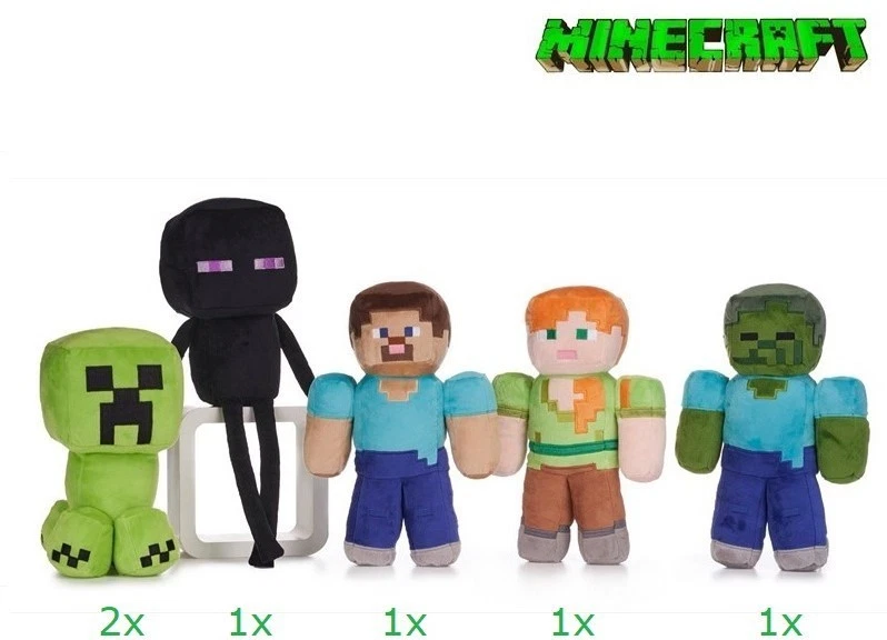 MINECRAFT Plüschtier Stofftier 27-30 cm Creeper Steve Zombie Enderman Alex - Bild 1 von 1