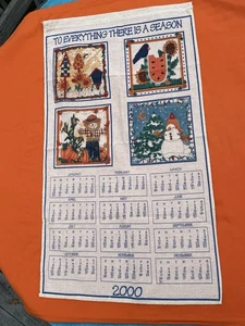 Vintage Geschirrtuch Wandkalender Küche 28x16" zu allem, was eine Jahreszeit gibt - Bild 1 von 10