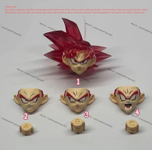 NEW custom DRAGON BALL Z goku 1/12 shf Transparent Red Head Sculpture 3 face kit - Picture 1 of 1