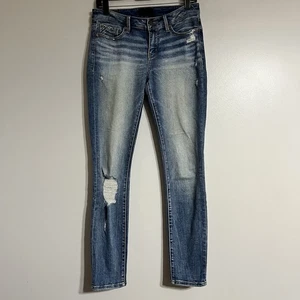 Buckle Black Fit No. 53 Skinny Jeans Size 25x30 Womens Light Wash Distressed - Picture 1 of 12