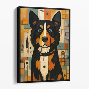 The Bernese Mountain Picasso Dog Retro Animal Cubism Canvas Wall Art Print - Picture 1 of 7