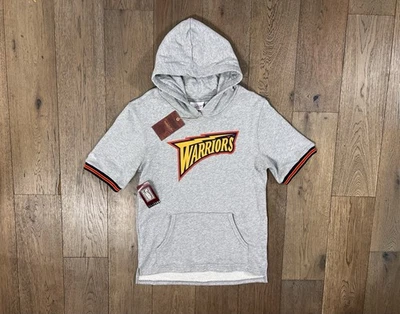 Mitchell & Ness NBA 金州勇士队灰色特里短袖连帽衫儿童 L — 第 1/4 张图片
