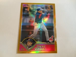 2003 Topps Omar Vizquel Gold Refractor 330/449 Indians - Picture 1 of 7