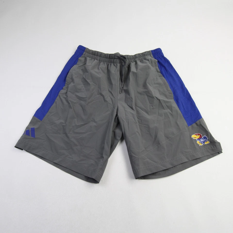 Kansas Jayhawks adidas Aeroready Practice Shorts Men's Gray/Blue Used - Image 1 of 1