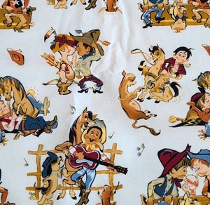 Tessuto cowboy cotone INTO THE WEST Marcus Brothers di Jackii Jones 44" L x 11/2 iarde - Foto 1 di 11