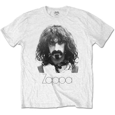 White Frank Zappa Thin Logo Portrait lizenziert T-Shirt Herren - Bild 1 von 4