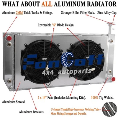 For 2004-16 Chevrolet Express/ GMC Savana 2500/3500 3 Row Radiator+Shroud Fan - Image 1 of 4