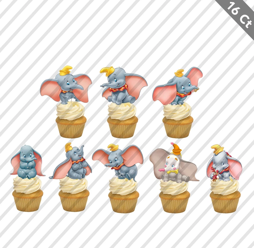 Dumbo Elefante Circo Cupcake Topper Pastel Favor Fiesta 1er Cumpleaños Bebé Foto 1 de 1