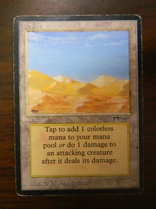 MTG Magic The Gathering Arabian Nights Desert Land (1993) MP - Very Good Cond - Picture 1 of 2