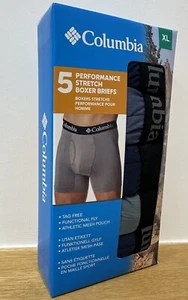 Columbia Performance Stretch Boxers Briefs 5 Pack - XL Extra Large - Blue - New - Picture 1 of 4