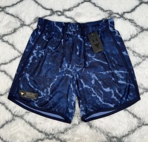 New Under Armour Project Rock Mesh Workout Running Shorts Blue Men’s Size Large - Picture 1 of 7
