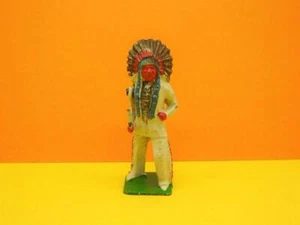 JOHILLCO PREGUERRA PLOMO SALVAJE OESTE SERIE JEFE INDIO NATIVO AMERICANO - Imagen 1 de 5