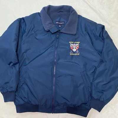 Men's Port Authority XL Navy District Attorney Investigator Jacket Fleece Lined - Image 1 of 4
