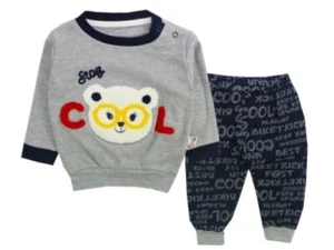 Gr. 80, Jogginganzug, Schlafanzug, 2 teilig, Junge, Dunkel Blau, Bär, Cool, - Bild 1 von 1