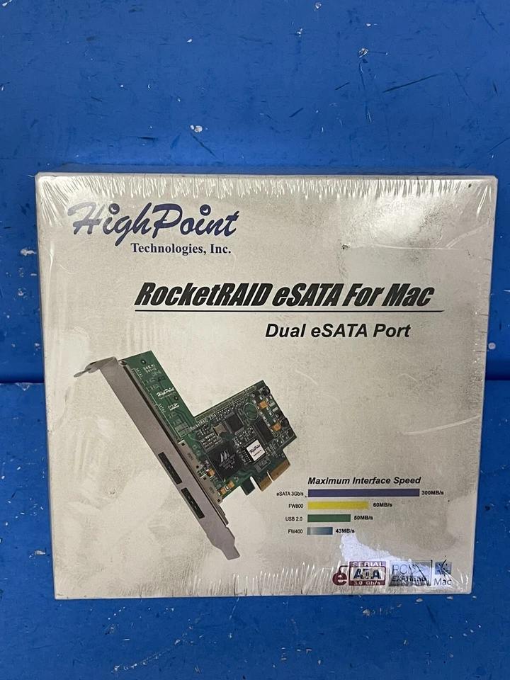 NEW HighPoint RocketRAID eSATA Controller MAC Dual eSATA Port X4 RAID Controller - Image 1 of 4