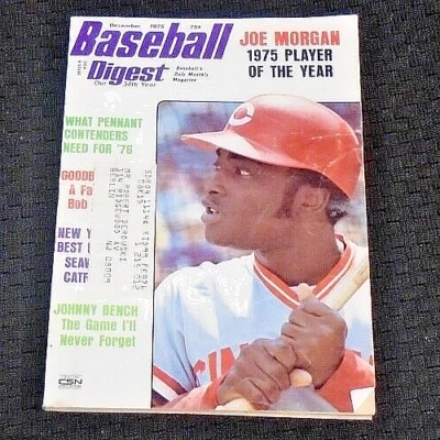 1975 MLB BASEBALL DIGEST MONTHLY MAGAZINE MLB GREAT JOE MORGAN ON COVER RARE DEC - Image 1 of 4