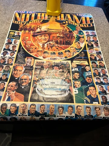 Notre Dame Fighting Irish 100 Years 1887-1987 Legendary Football Print Cover