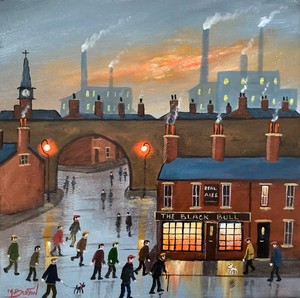 MAL.BURTON ORIGINAL OIL PAINTING. OPENING TIME NORTHERN ART DIRECT FROM ARTIST 