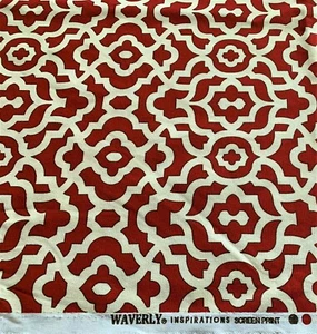 1 Yard+ WAVERLY INSPIRATIONS Screen Print FABRIC Lattice COTTON DECORATOR - Picture 1 of 1