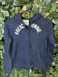 Abercrombie Kids Full Zip Hoodie Spell-out Embroidered Logo Kids Size Large - Picture 1 of 2