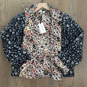 Chaqueta Corta Acolchada Reversible Apiece Apart Nueva con Etiquetas en Estampado Floral Sevilla Talla 6 - Imagen 1 de 8