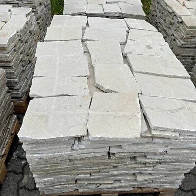 7M2 SANDSTEIN MOSAIK POLYGONALPLATTEN WAND BRUCHPLATTEN GRAU NATURSTEIN 1,5-2cm - Bild 1 von 4