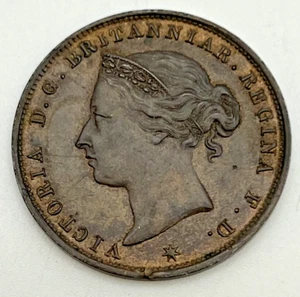 1888 Jersey 1/24th Shilling Queen Victoria Bronze KM#7 British Crown Dependency - Picture 1 of 2