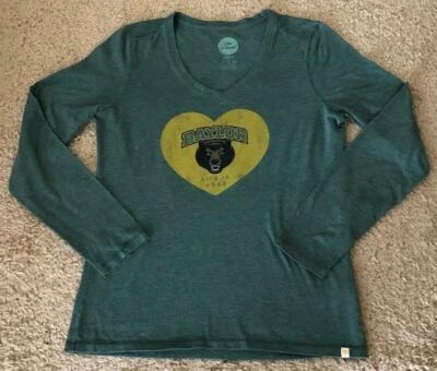 Life Is Good Baylor Bears Yellow Heart Women's Green Long Sleeve T-Shirt Size S - Image 1 of 4