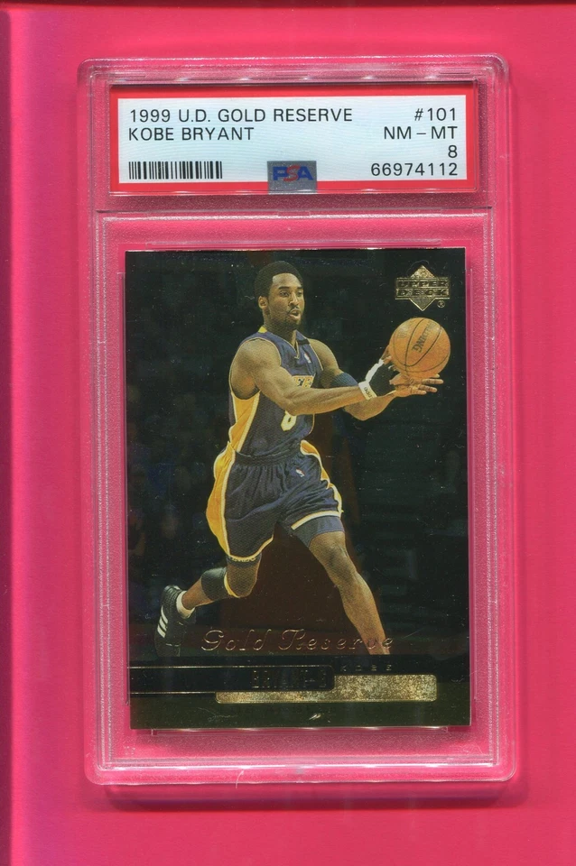 KOBE BRYANT LOS ANGELES LAKERS 1999 UPPER DECK GOLD RESERVE CARD #101 PSA 8 - Image 1 of 2