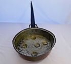Primitive Copper Pan Hand-Forged, 5 Concave Indents. 12" Diameter. 25" Long.1820