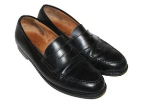 Turnbull Asser Leather 'Boston' Black Shoes Men’s UK 8 D England Penny Loafers - Picture 1 of 9